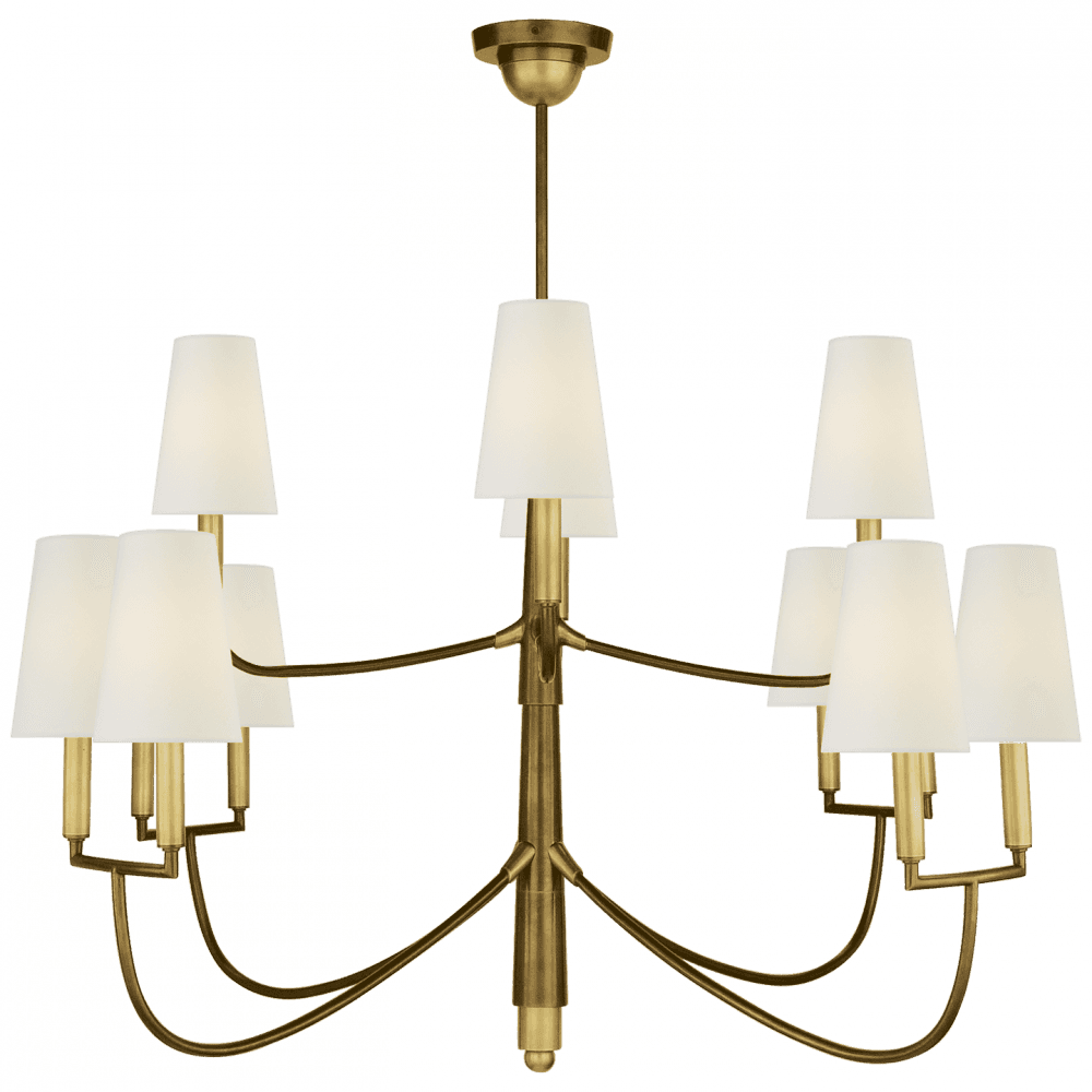 Visual Comfort Signature Farlane Large Chandelier Hand-Rubbed Antique Brass