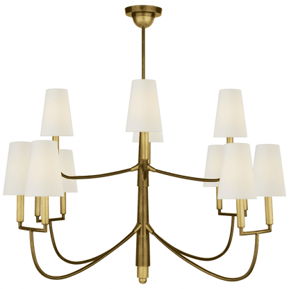 Visual Comfort Signature Farlane Large Chandelier Hand-Rubbed Antique Brass