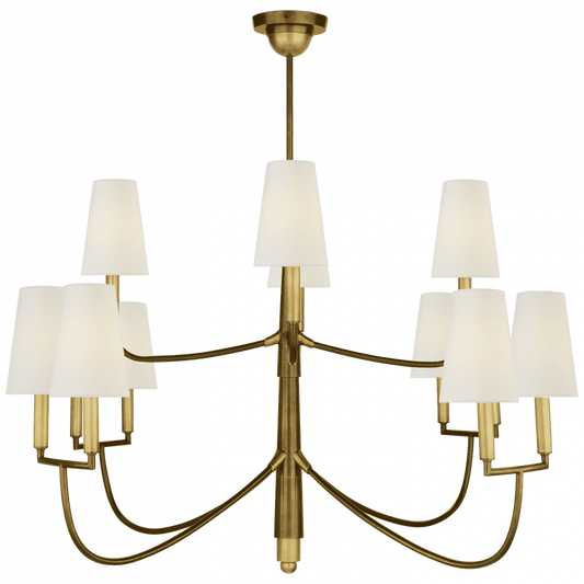 Visual Comfort Signature Farlane Large Chandelier Hand-Rubbed Antique Brass