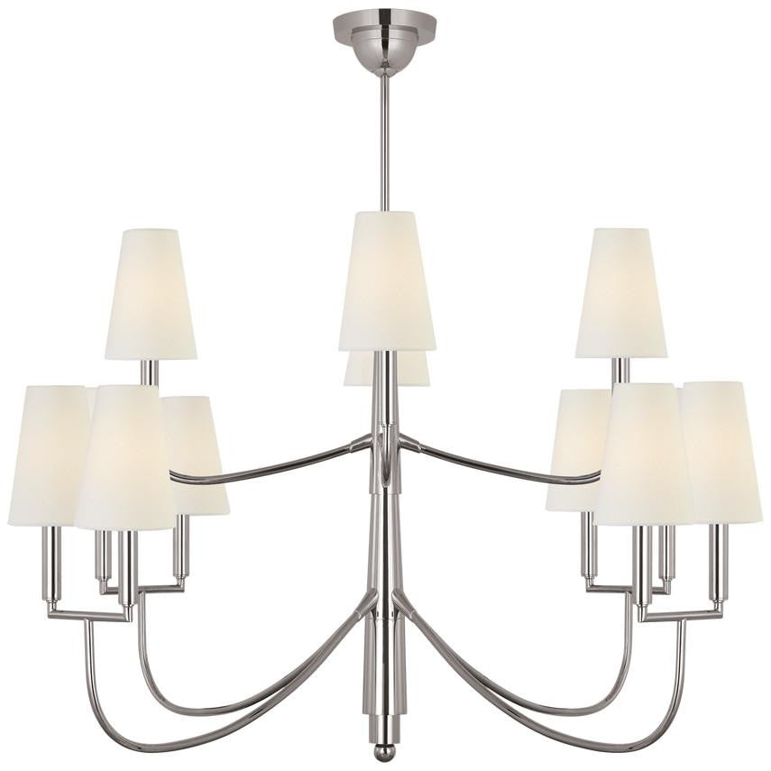 Visual Comfort Signature Farlane Large Chandelier Polished Nickel