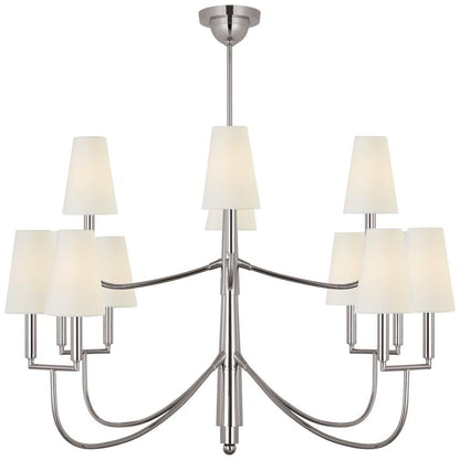 Visual Comfort Signature Farlane Large Chandelier Polished Nickel