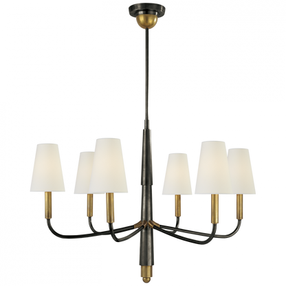 Visual Comfort Signature Farlane Small Chandelier Bronze with Antique Brass