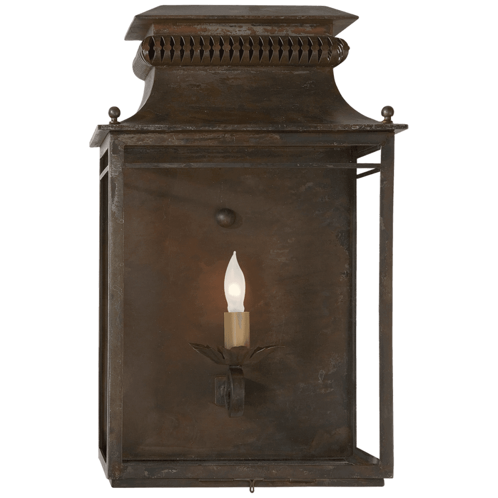 Visual Comfort Signature Flea Market Lantern Wall Sconce Antique Zinc