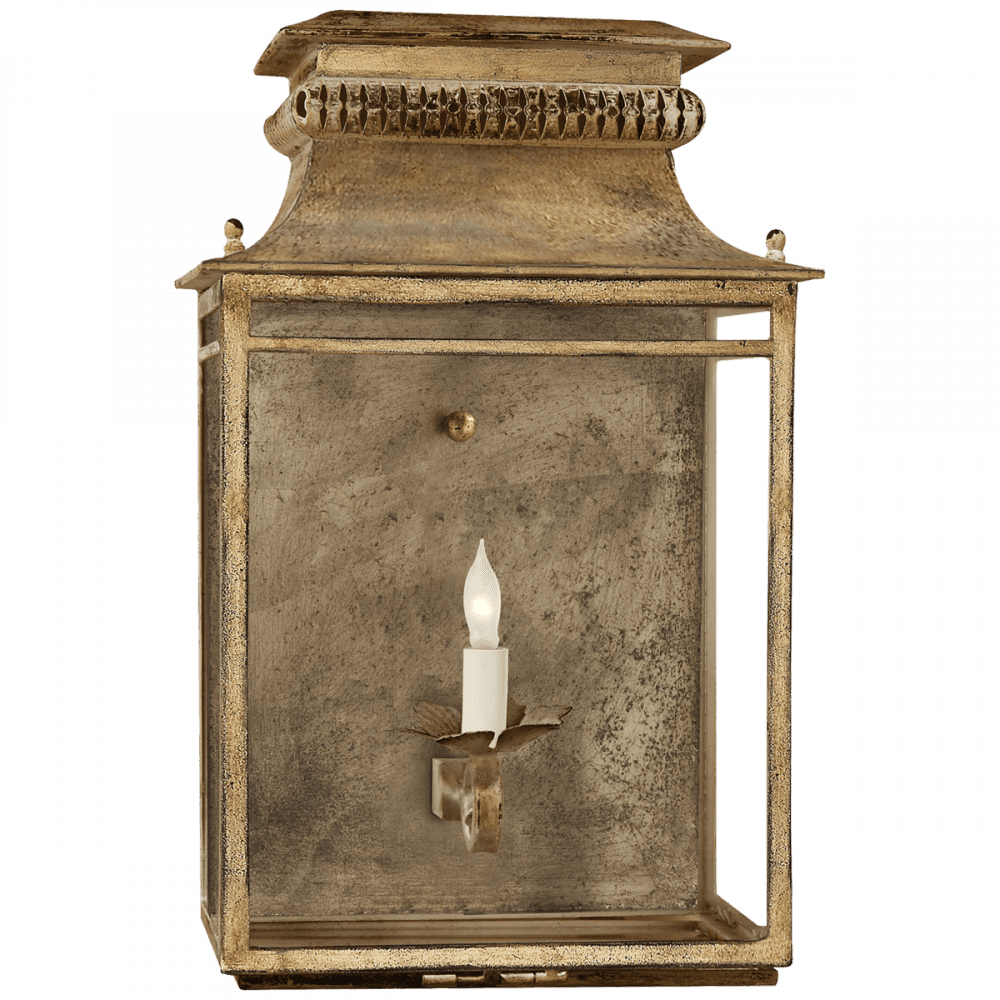 Visual Comfort Signature Flea Market Lantern Wall Sconce Gilded Iron