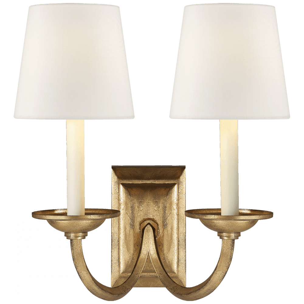 Visual Comfort Signature Flemish Double Sconce Gilded Iron