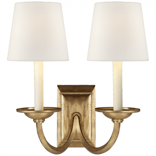 Visual Comfort Signature Flemish Double Sconce Gilded Iron