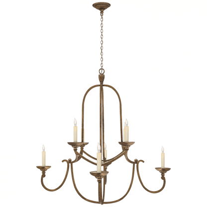 Visual Comfort Signature Flemish Medium Round Chandelier Gilded Iron