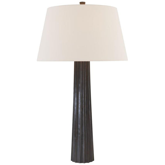 Visual Comfort Signature Fluted Spire Large Cordless Table Lamp Aged Iron