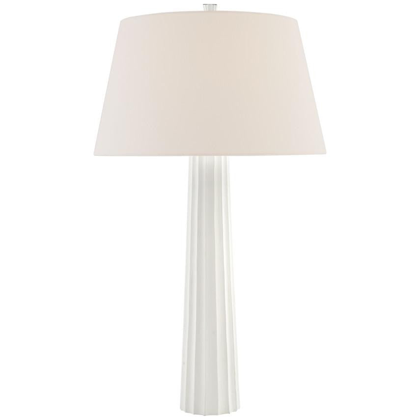 Visual Comfort Signature Fluted Spire Large Cordless Table Lamp Plaster White