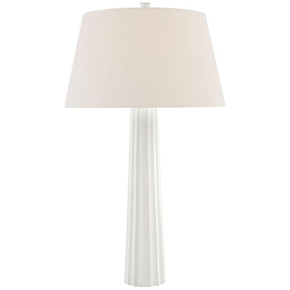 Visual Comfort Signature Fluted Spire Large Cordless Table Lamp Plaster White