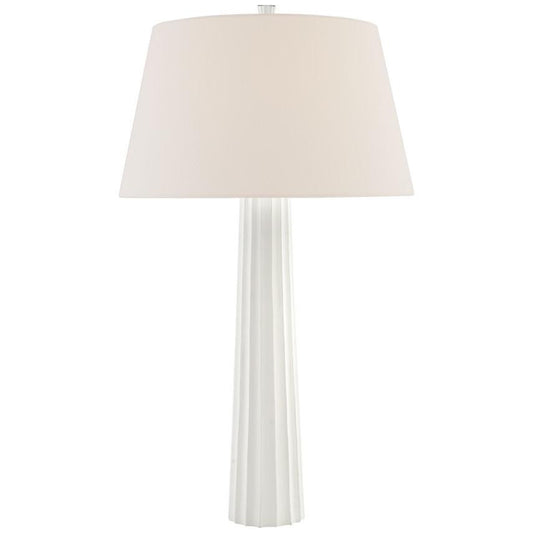 Visual Comfort Signature Fluted Spire Large Cordless Table Lamp Plaster White