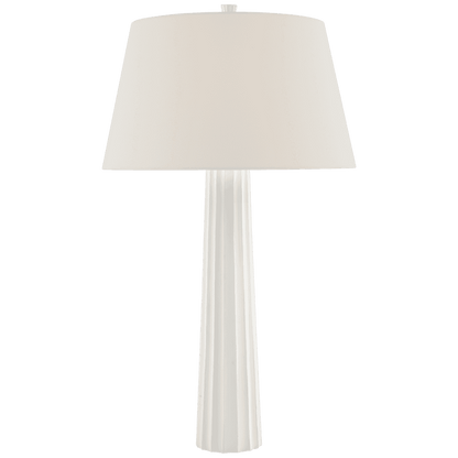 Visual Comfort Signature Fluted Spire Large Table Lamp Plaster White