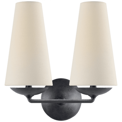 Visual Comfort Signature Fontaine Double Wall Sconce Aged Iron
