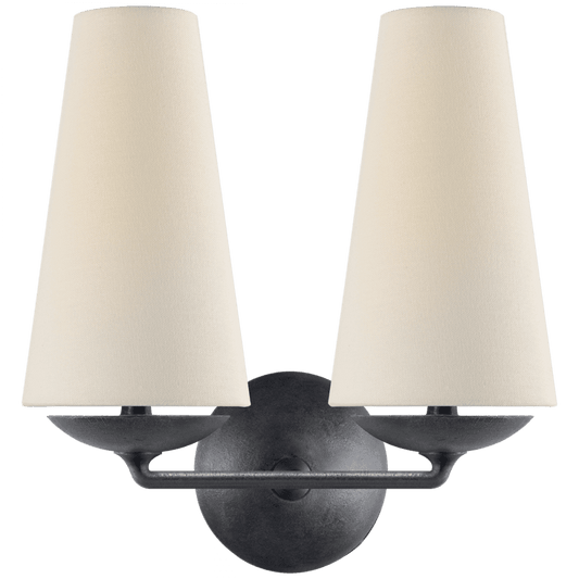 Visual Comfort Signature Fontaine Double Wall Sconce Aged Iron