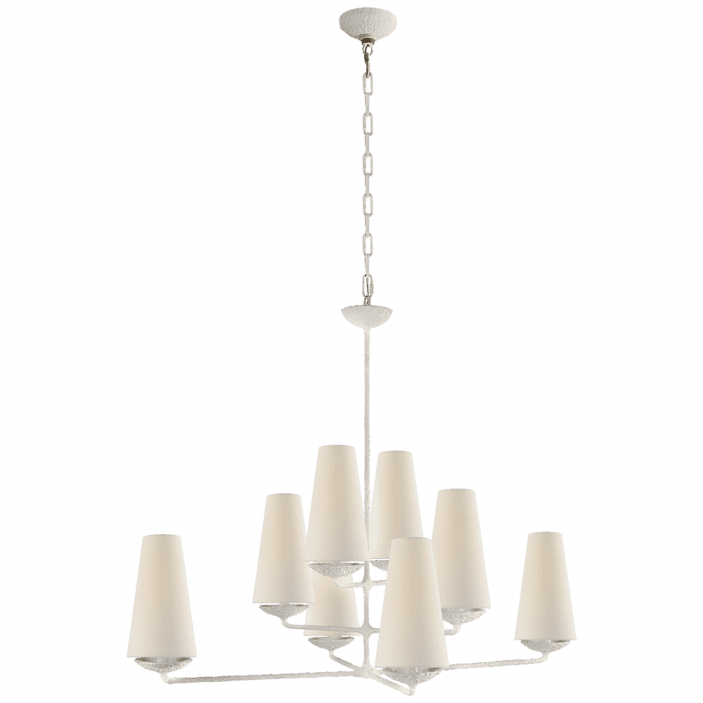 Visual Comfort Signature Fontaine Large Offset Chandelier Plaster White