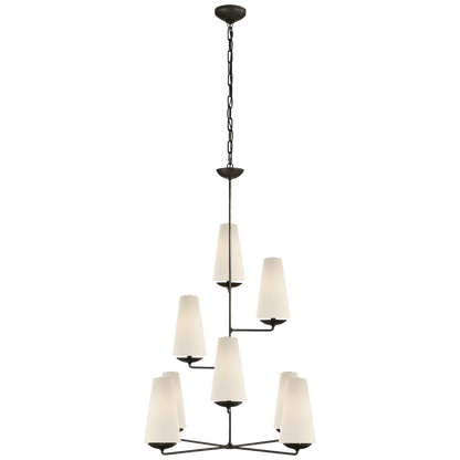 Visual Comfort Signature Fontaine Vertical Chandelier Aged Iron