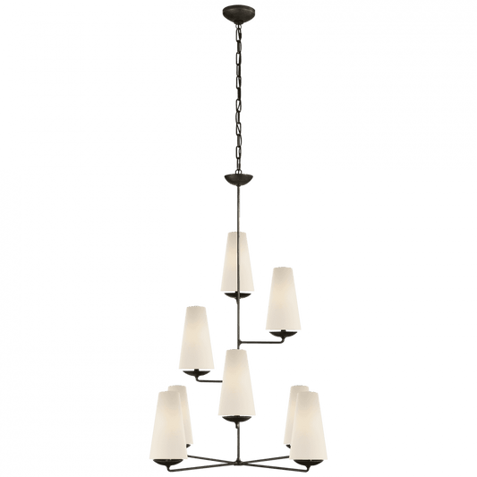 Visual Comfort Signature Fontaine Vertical Chandelier Aged Iron