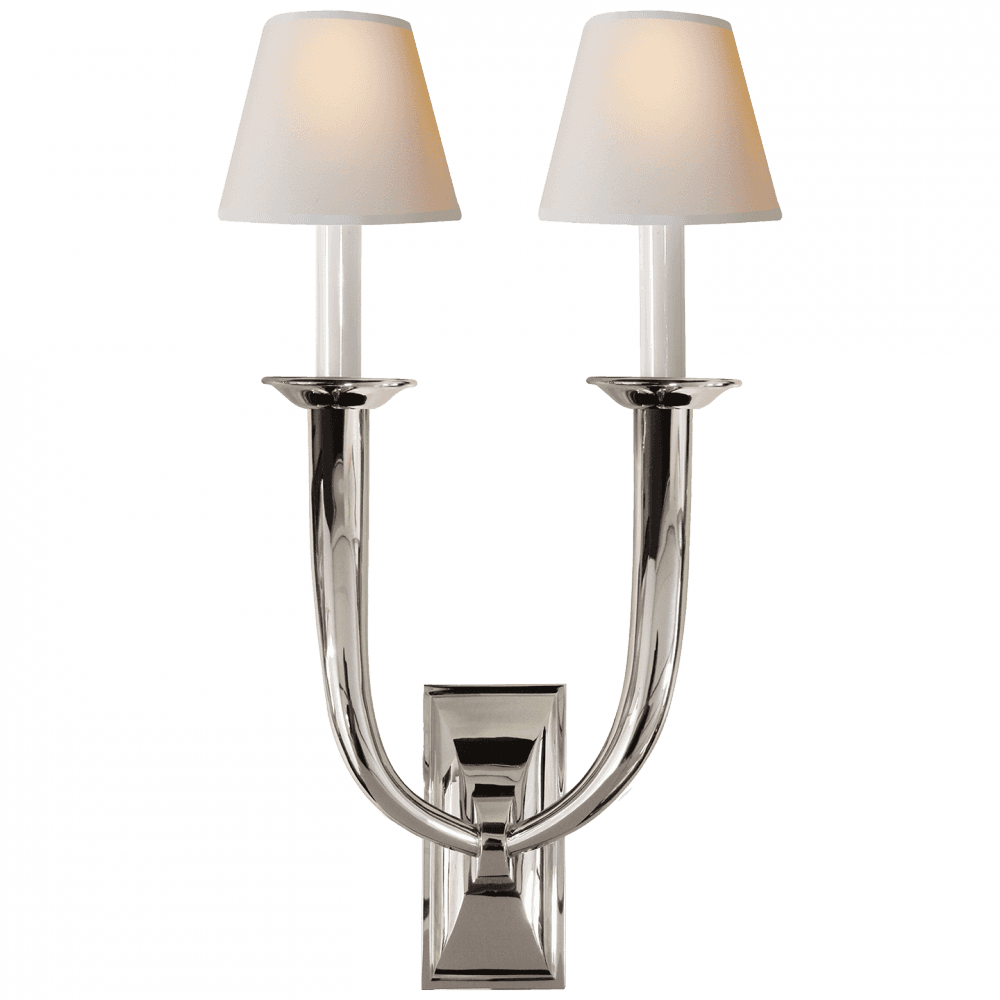 Visual Comfort Signature French Deco Horn Double Wall Sconce Bronze