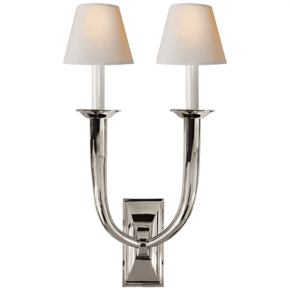 Visual Comfort Signature French Deco Horn Double Wall Sconce Bronze