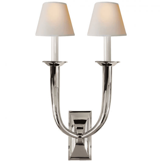 Visual Comfort Signature French Deco Horn Double Wall Sconce Bronze
