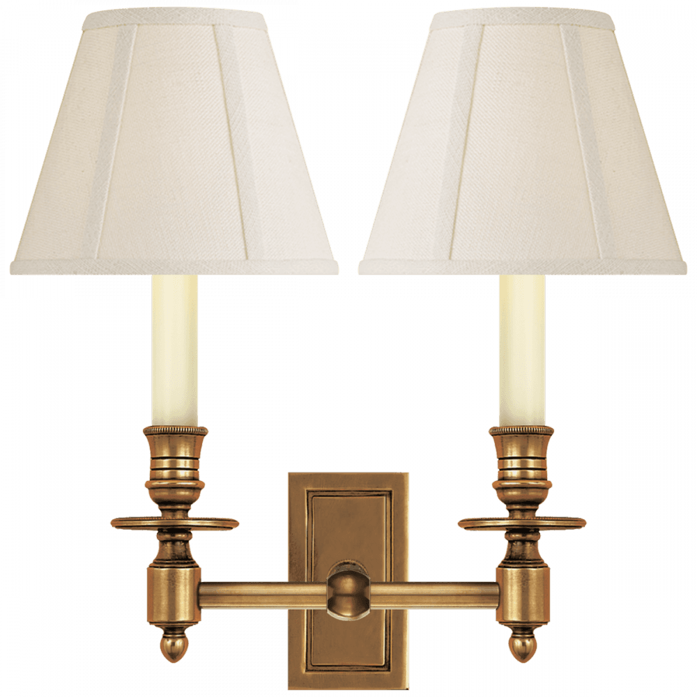 Visual Comfort Signature French Double Library Wall Sconce Hand-Rubbed Antique Brass