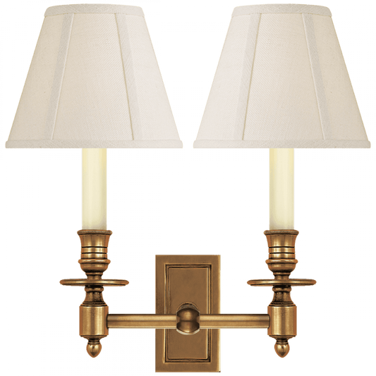 Visual Comfort Signature French Double Library Wall Sconce Hand-Rubbed Antique Brass