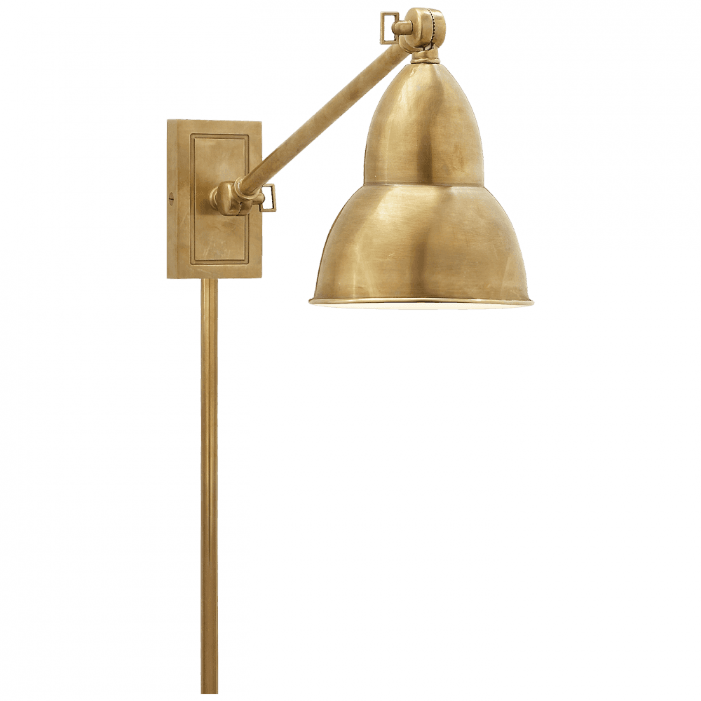 Visual Comfort Signature French Library Wall Sconce With Plug Hand-Rubbed Antique Brass