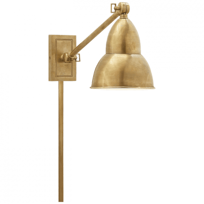 Visual Comfort Signature French Library Wall Sconce With Plug Hand-Rubbed Antique Brass
