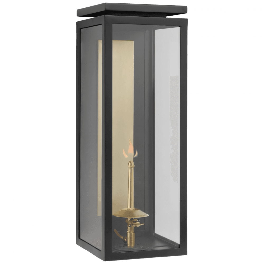 Visual Comfort Signature Fresno Large 3/4 Gas Wall Lantern Matte Black