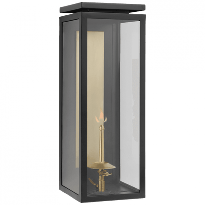 Visual Comfort Signature Fresno Large 3/4 Gas Wall Lantern Matte Black