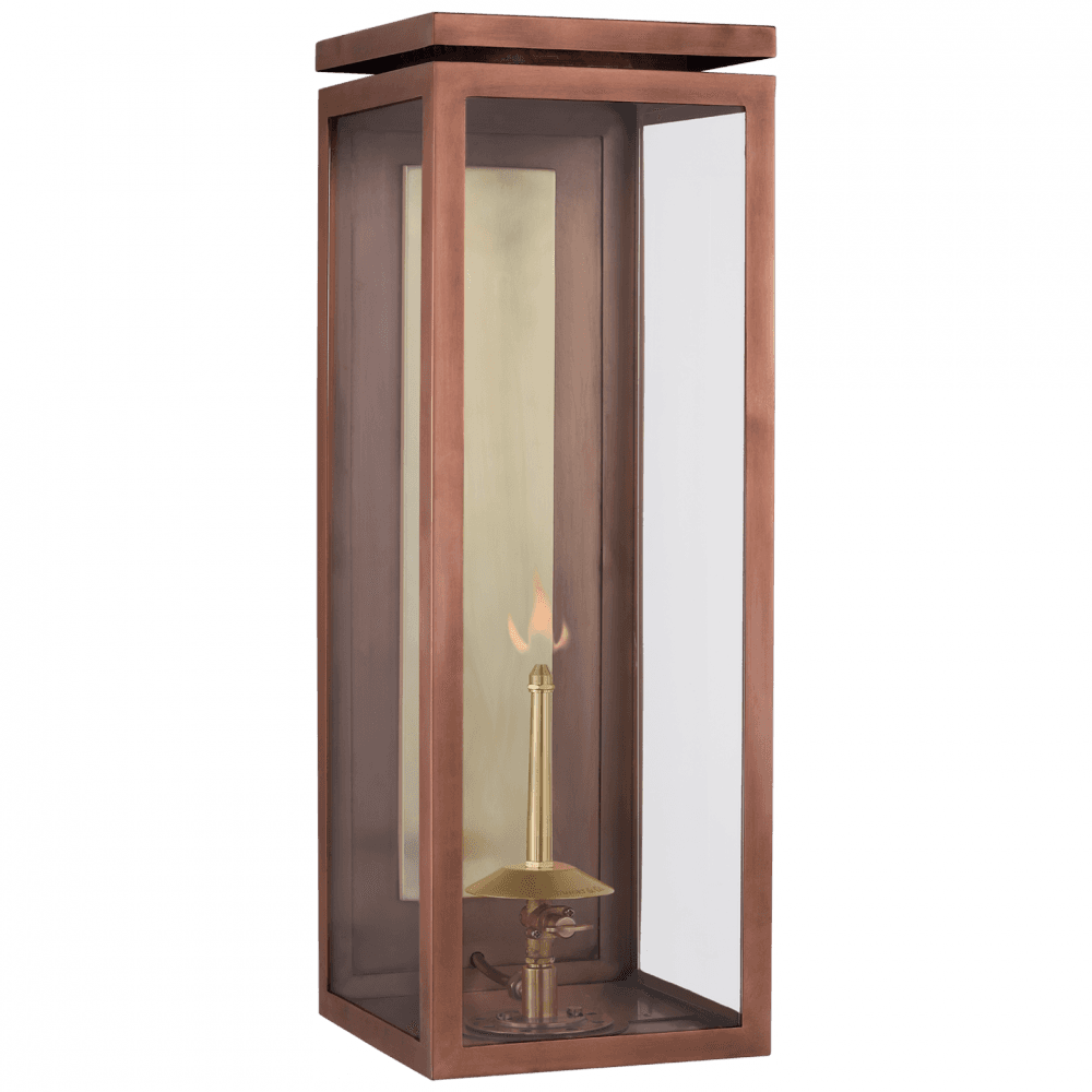 Visual Comfort Signature Fresno Large 3/4 Gas Wall Lantern Soft Copper