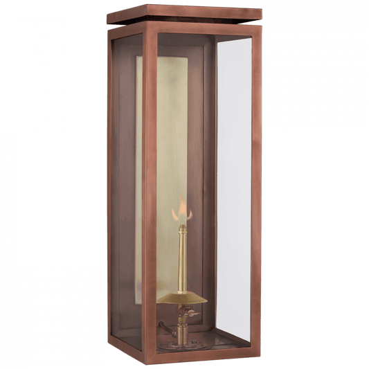Visual Comfort Signature Fresno Large 3/4 Gas Wall Lantern Soft Copper