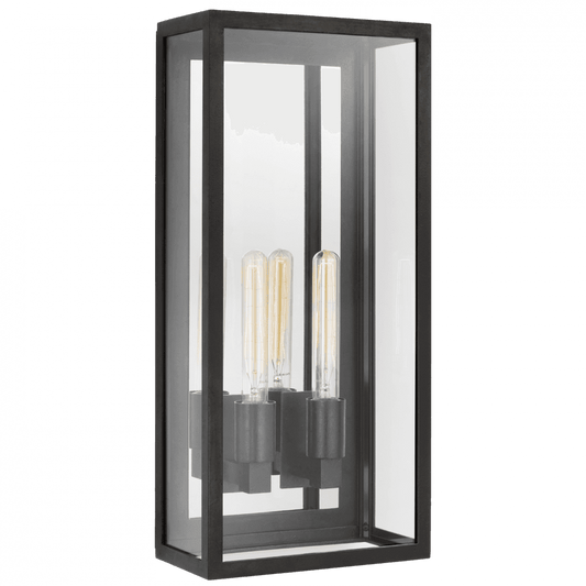 Visual Comfort Signature Fresno Large 3/4 Wall Lantern Aged Iron