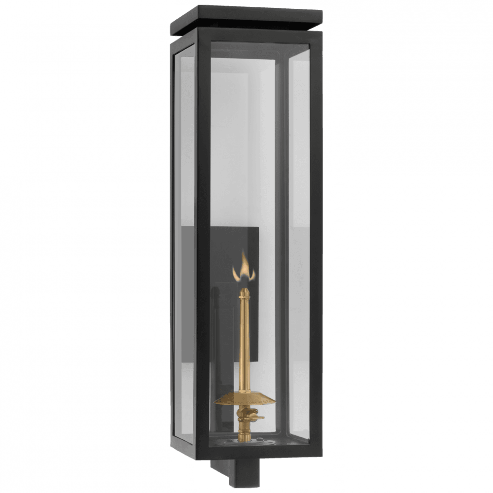 Visual Comfort Signature Fresno Large Bracketed Gas Wall Lantern Matte Black
