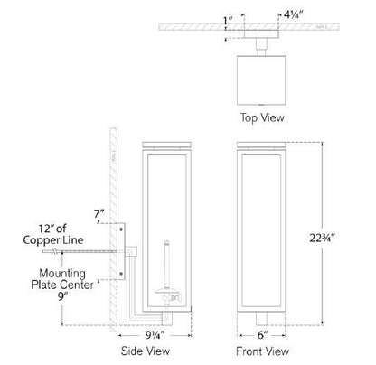 Visual Comfort Signature Fresno Large Bracketed Gas Wall Lantern Soft Copper