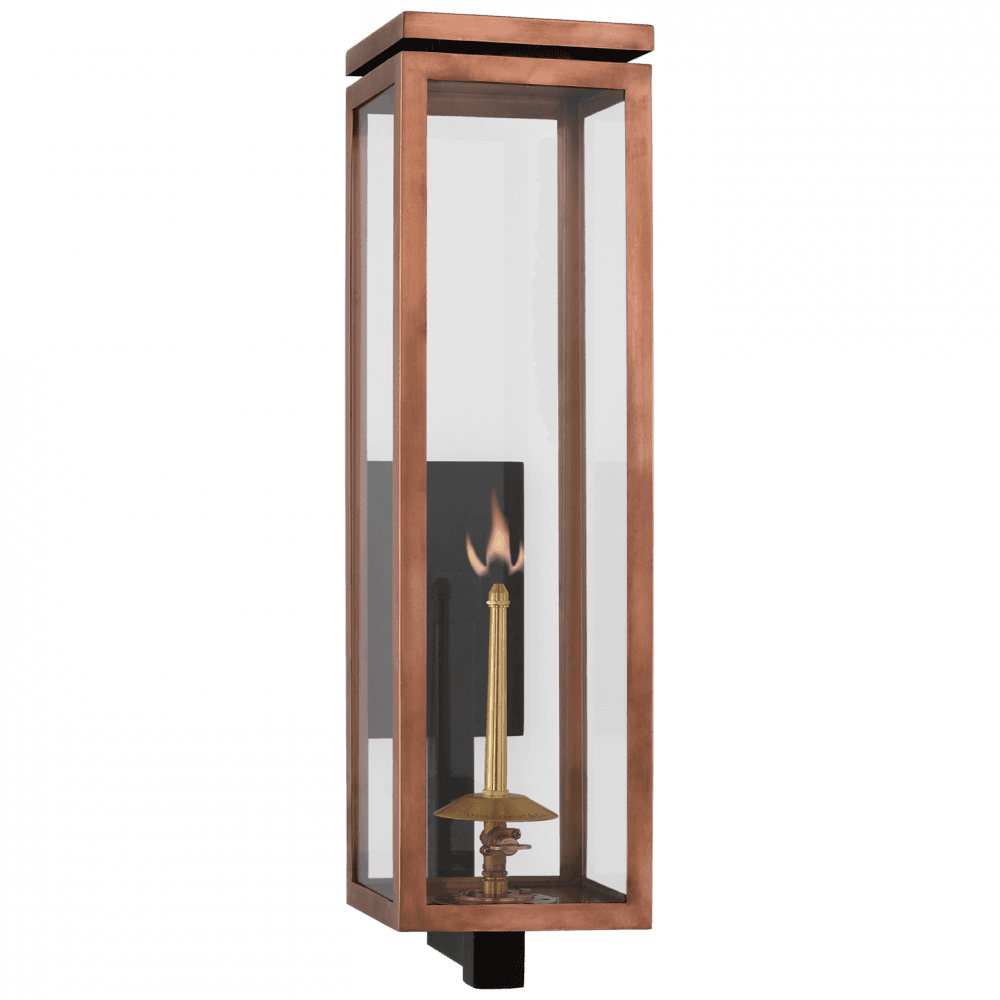 Visual Comfort & Co. Signature Collection Fresno Large Bracketed Gas Wall Lantern, 1-Light, Soft Copper, 22.75"H (CHO 2561SC-CG D02TE)