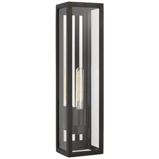 Visual Comfort Signature Fresno Large Tall 3/4 Wall Lantern Aged Iron
