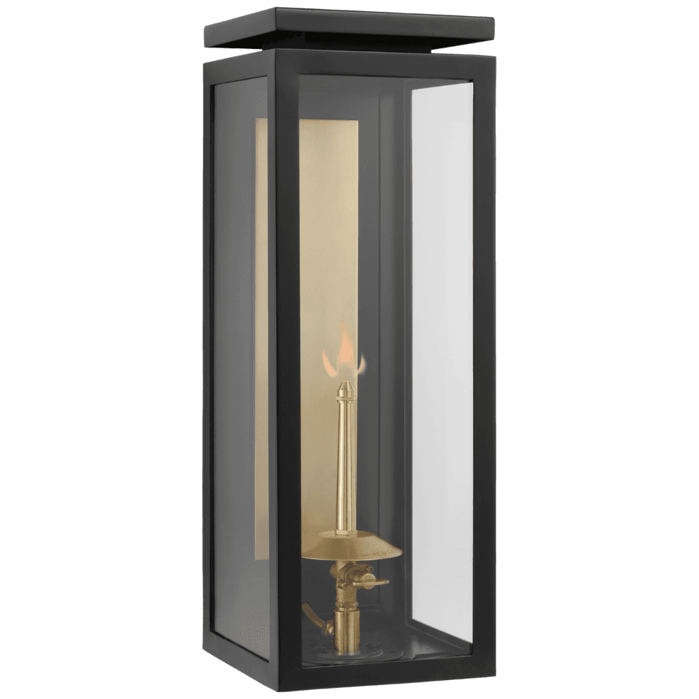 Visual Comfort Signature Fresno Medium 3/4 Gas Wall Lantern Matte Black