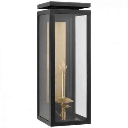 Visual Comfort Signature Fresno Medium 3/4 Gas Wall Lantern Matte Black