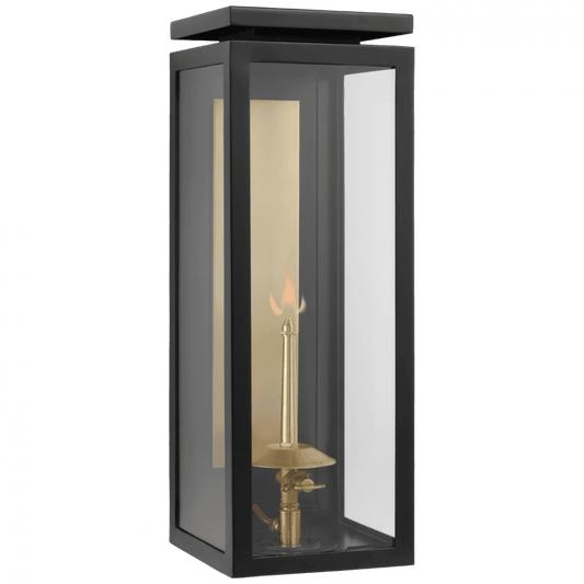 Visual Comfort Signature Fresno Medium 3/4 Gas Wall Lantern Matte Black