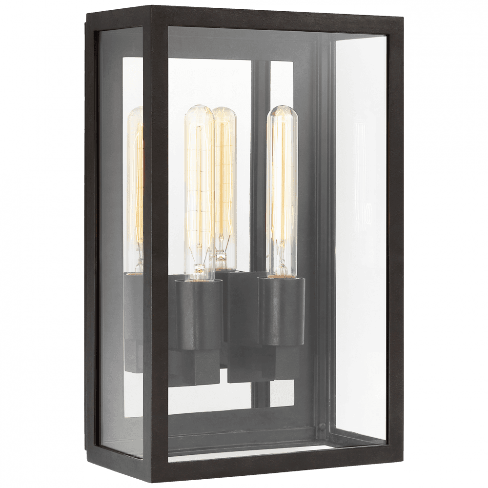 Visual Comfort Signature Fresno Medium 3/4 Wall Lantern Aged Iron