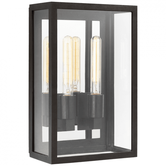 Visual Comfort Signature Fresno Medium 3/4 Wall Lantern Aged Iron