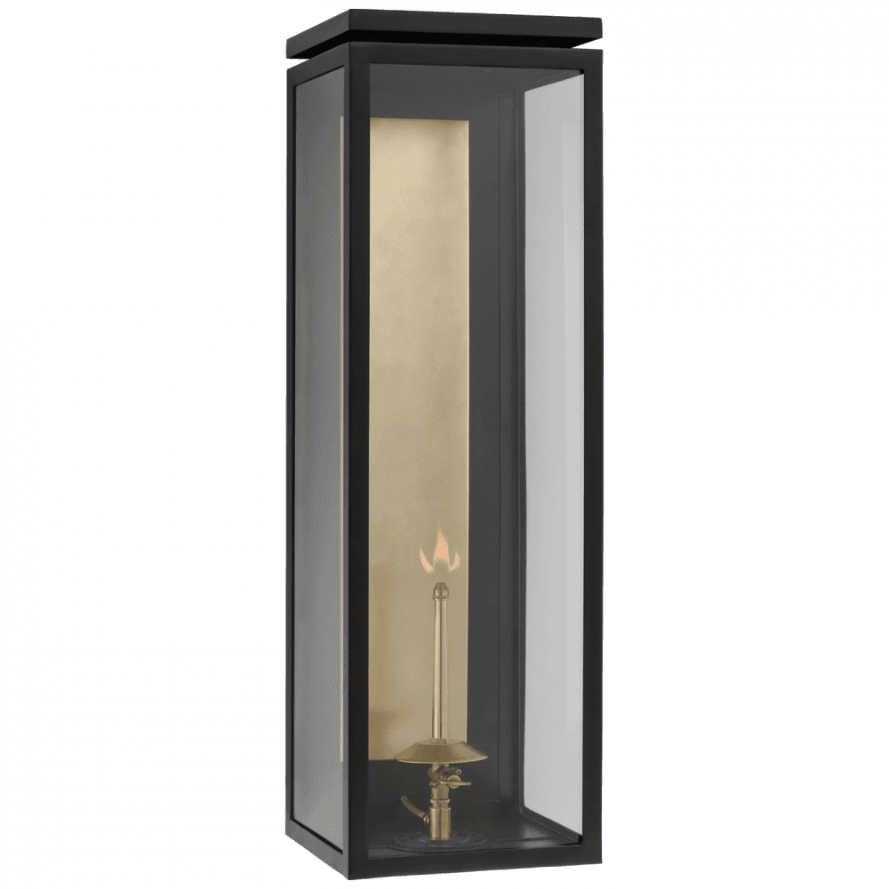 Visual Comfort Signature Fresno X-Large 3/4 Gas Wall Lantern Matte Black