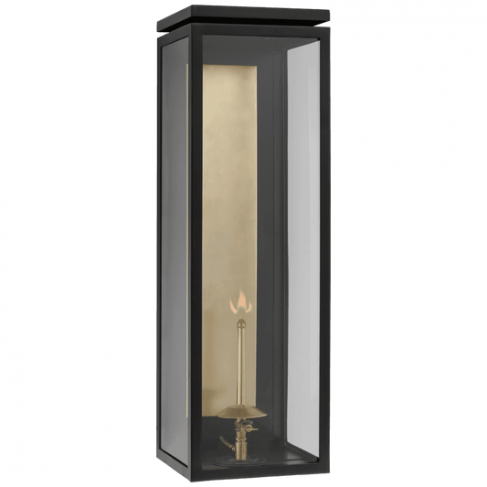 Visual Comfort Signature Fresno X-Large 3/4 Gas Wall Lantern Matte Black