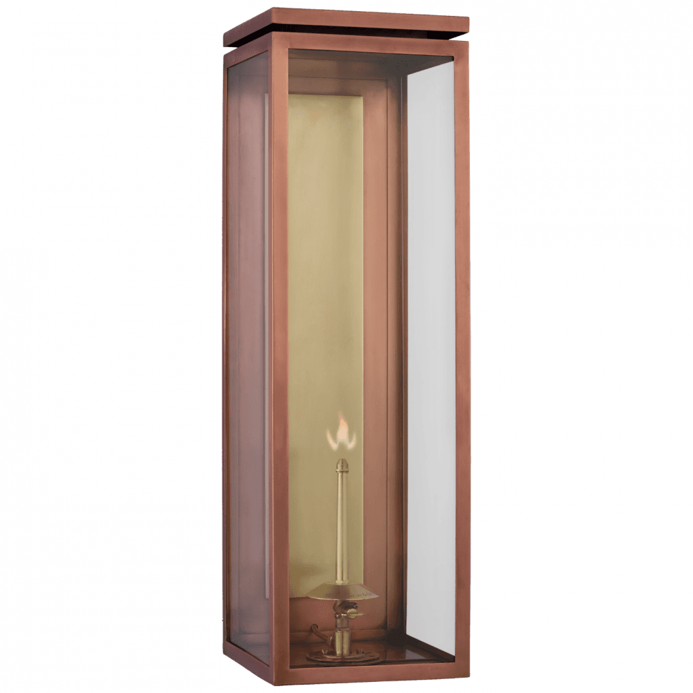 Visual Comfort Signature Fresno X-Large 3/4 Gas Wall Lantern Soft Copper