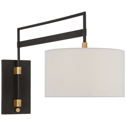 Visual Comfort Signature Gael Large Articulating Wall Light Warm Iron and Antique Brass