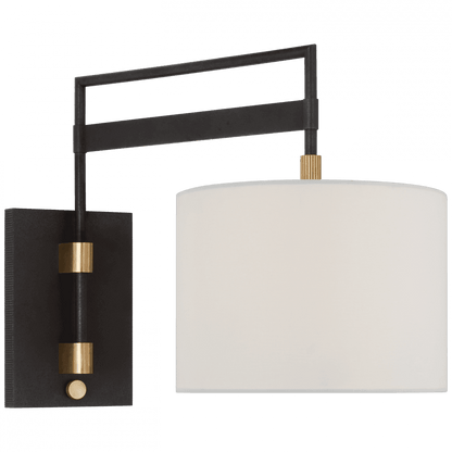 Visual Comfort Signature Gael Medium Articulating Wall Light Warm Iron and Antique Brass
