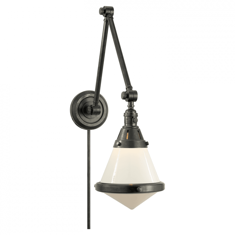 Visual Comfort Signature Gale Library Wall Sconce With Plug Polished Nickel