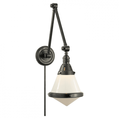 Visual Comfort Signature Gale Library Wall Sconce With Plug Polished Nickel