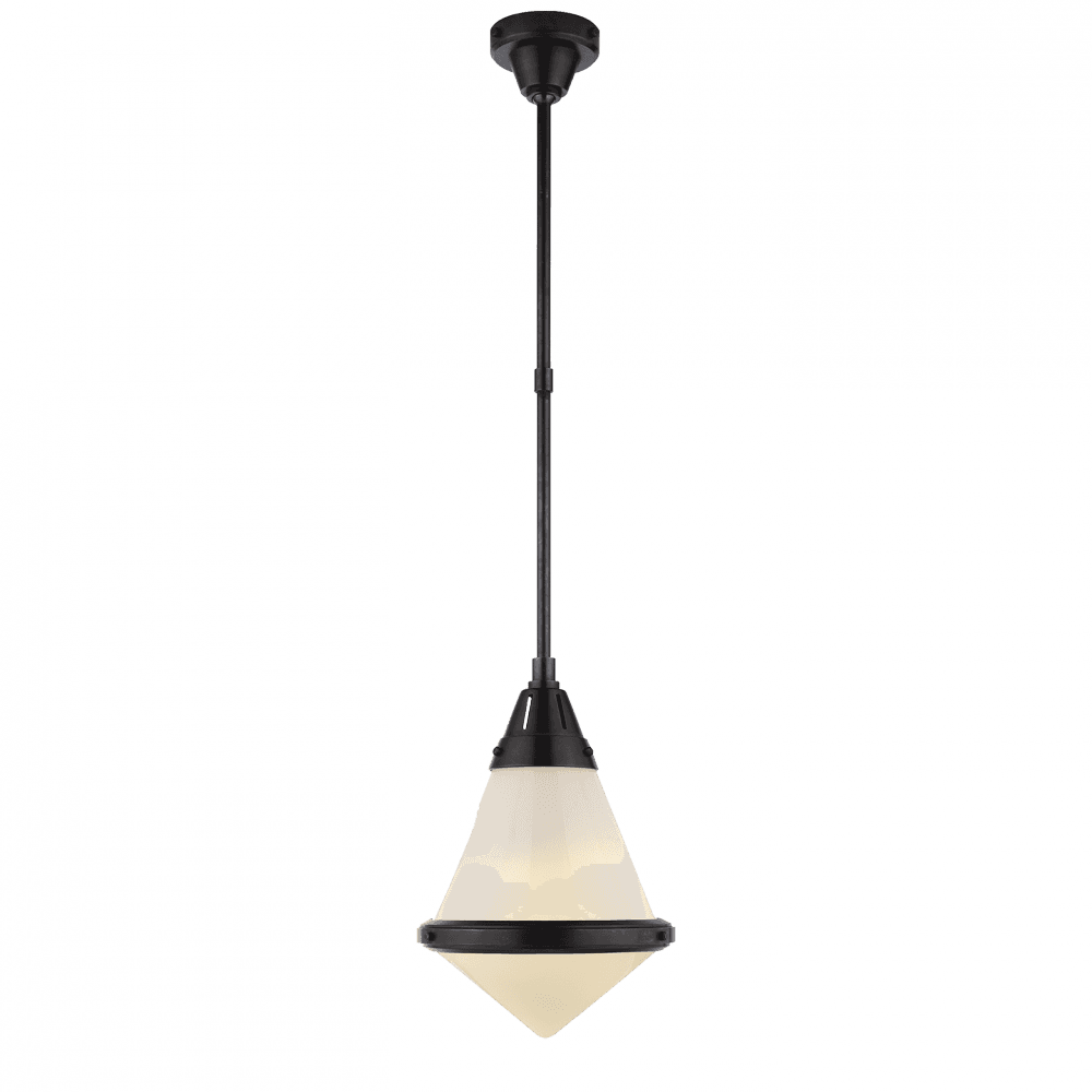 Gale Small Pendant - Bronze / White Glass